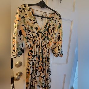 small cream and black dress